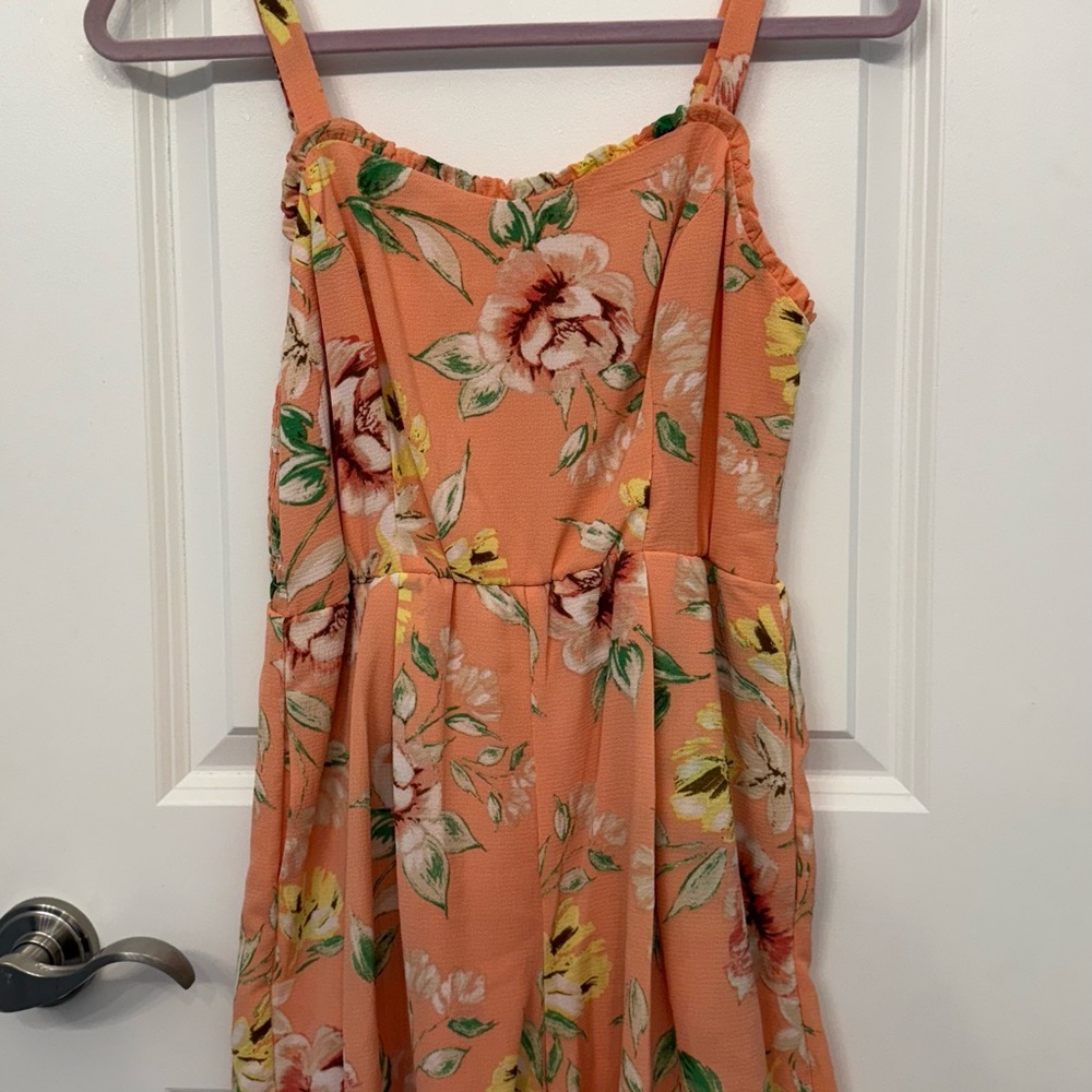 June & Hudson Floral Peach Juniors Dress
